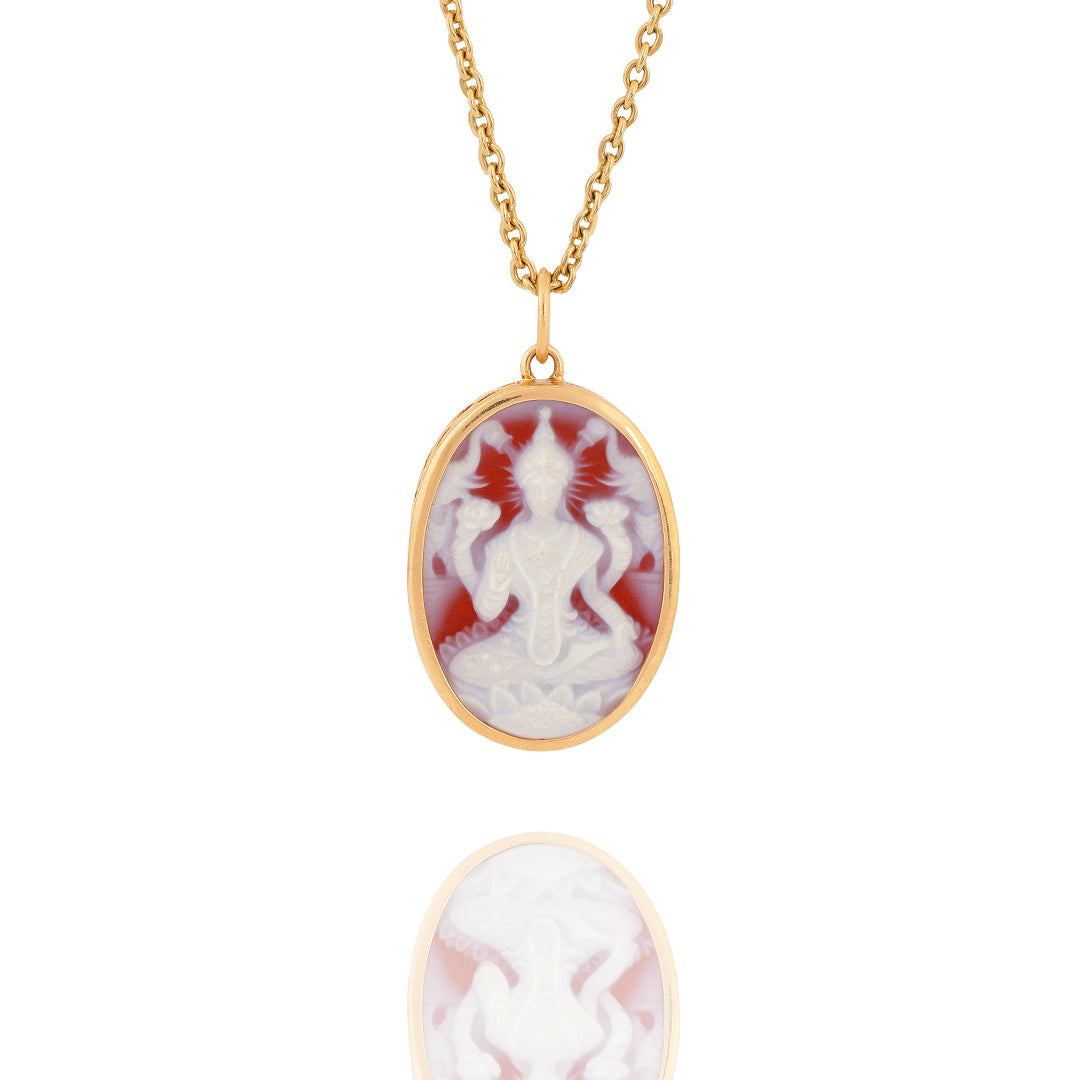 Mahalakshmi Cameo & Mantra (Gold -Red)