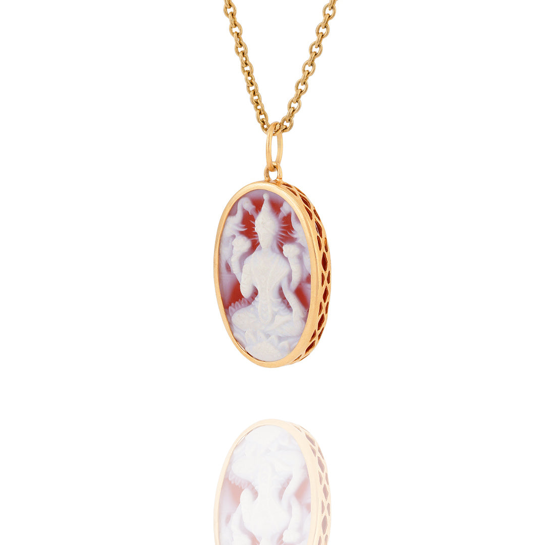 Mahalakshmi Cameo & Mantra (Gold -Red)
