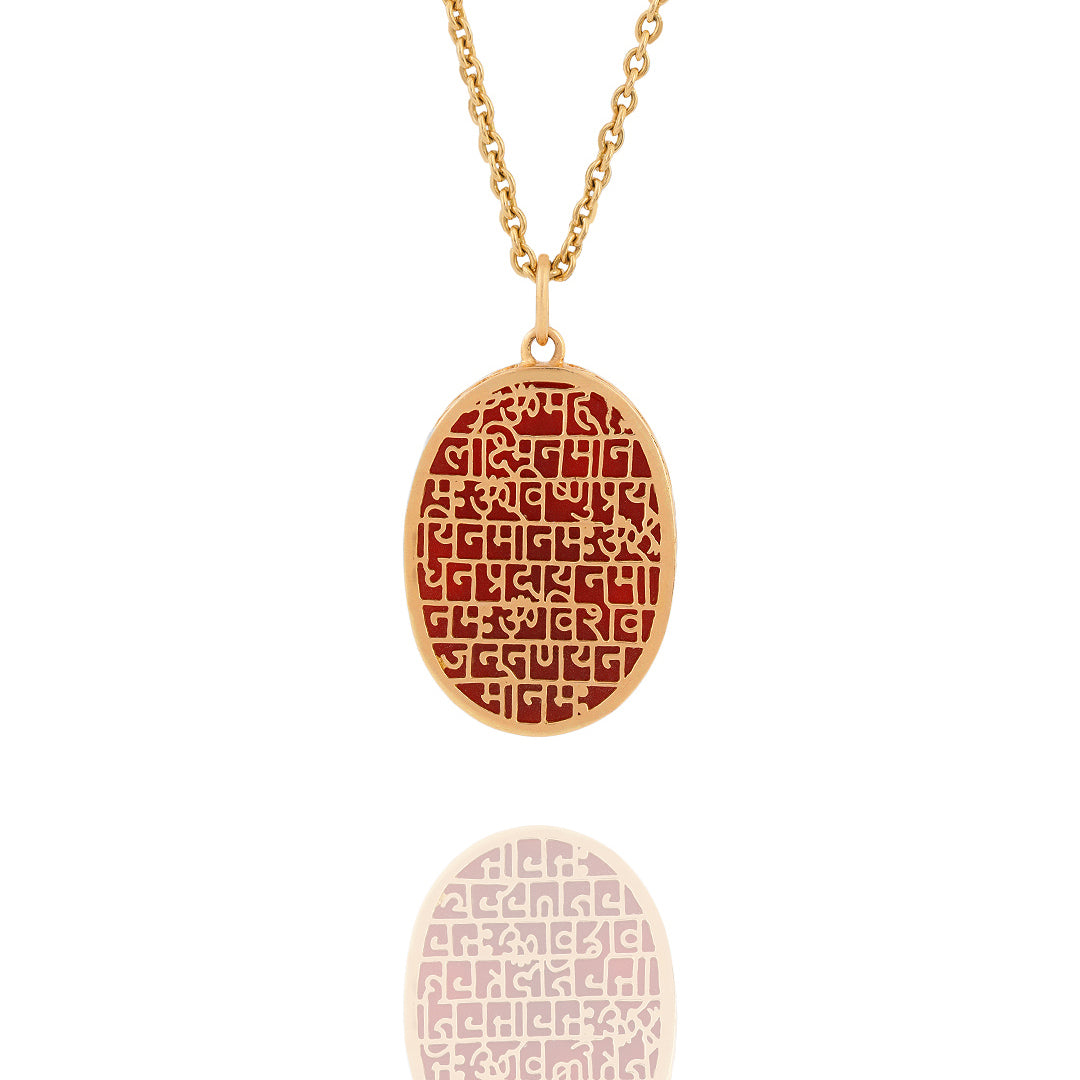 Mahalakshmi Cameo & Mantra (Gold -Red)