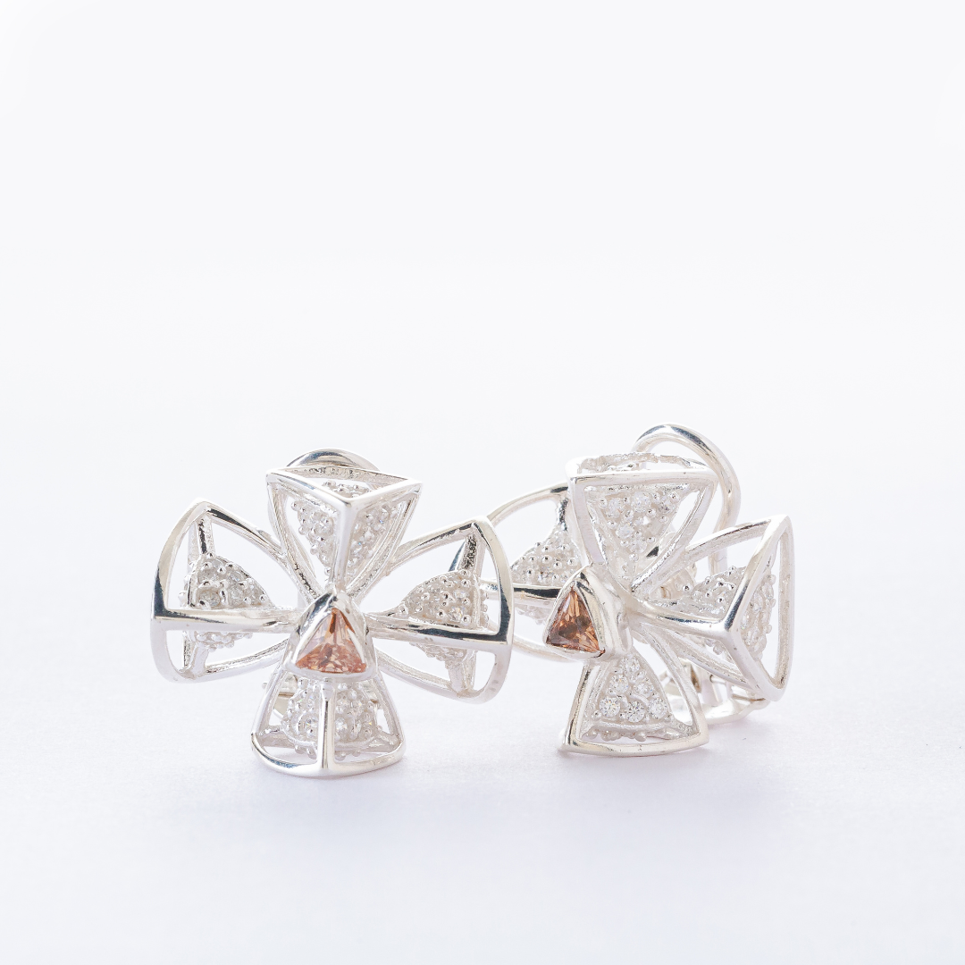 3 Space Aria Bloom Earrings (925 Sterling Silver)