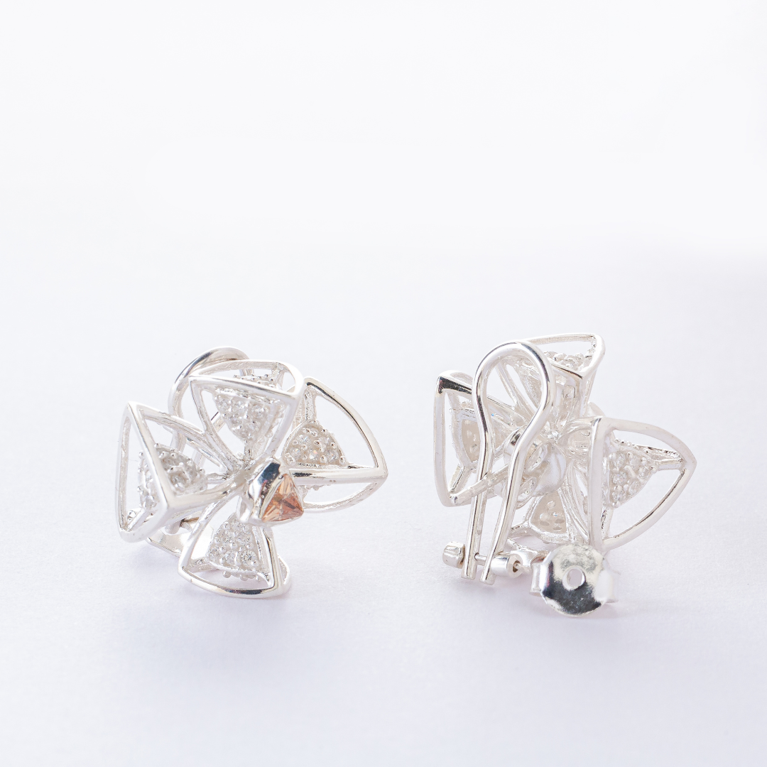 3 Space Aria Bloom Earrings (925 Sterling Silver)