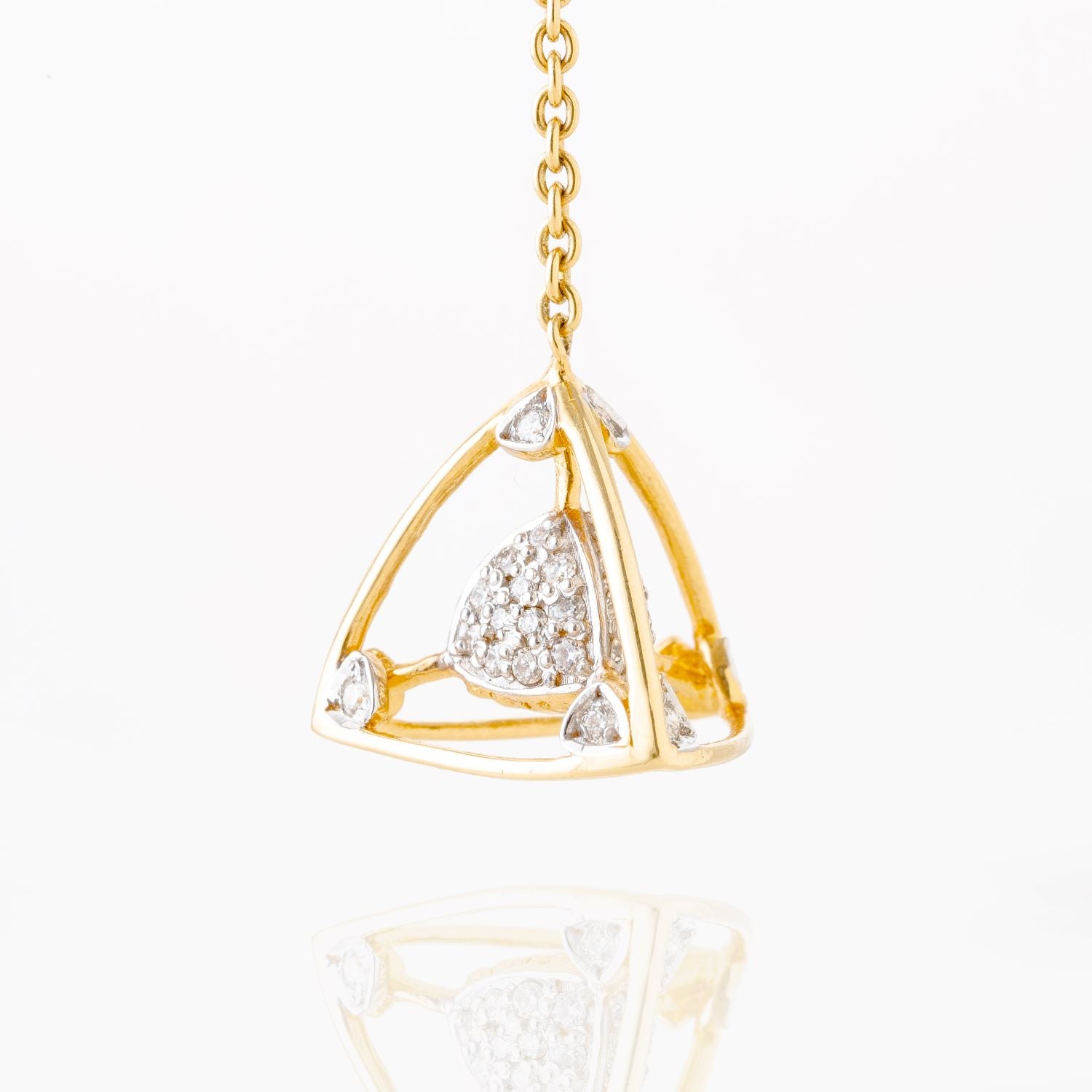 3 Space Collection Necklace Y-Shaped (Gold & Diamond - 18kt)