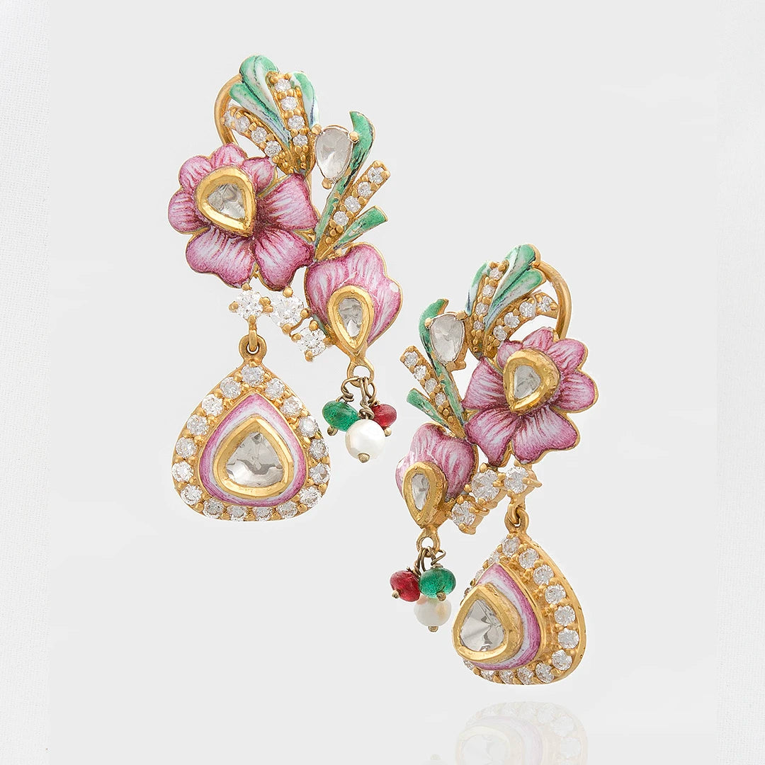 Pink Rose Earring