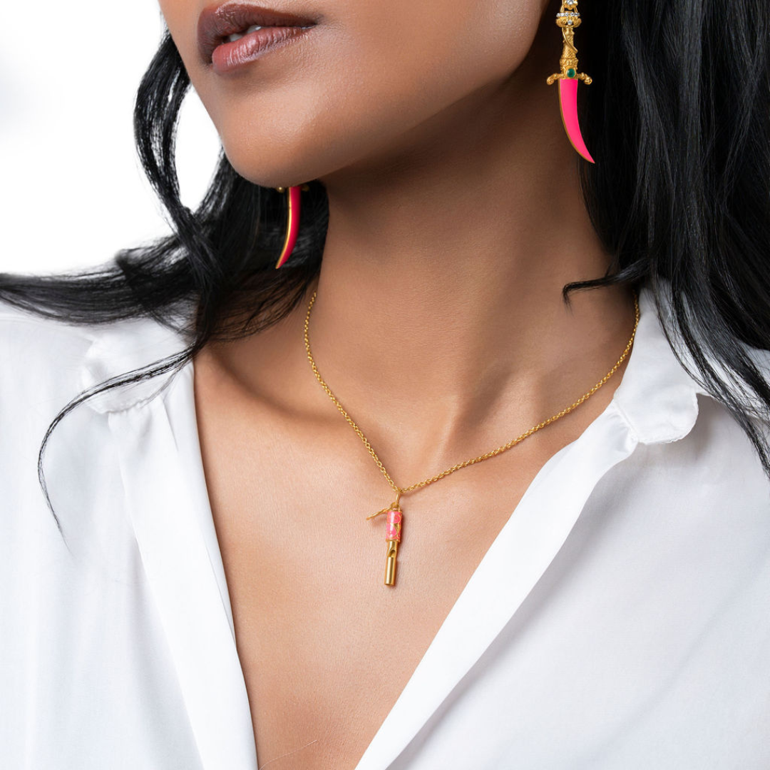 Whistle Pendant (Gold 18K - Hot Pink)