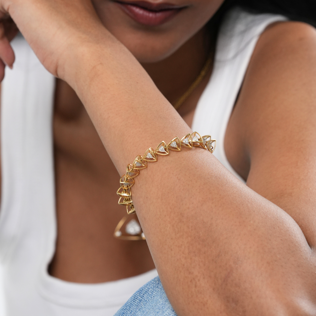 3 Space Collection Bracelet (18k Gold &amp; Diamonds)