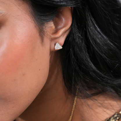3 Space Collection Ear Studs (Gold &amp; Diamond - 18kt)