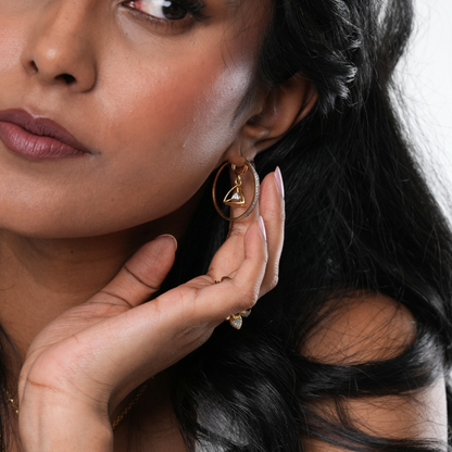 3 Space Collection Earrings (Gold &amp; Diamond - 18kt)