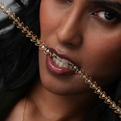 3 Space Collection Necklace (Gold &amp; Diamond - 18kt)