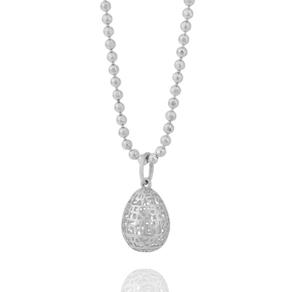 Maha Mrityunjaya Mantra Prayer ( pendant egg - Silver)