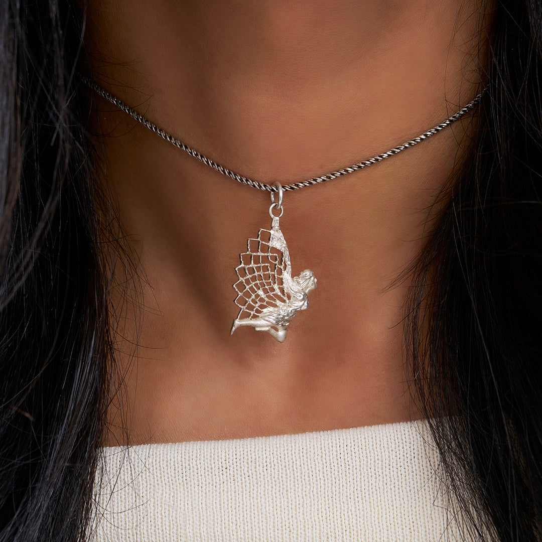 Angel locket inspired by Arch Angel Ariel (Silver-Pendant)