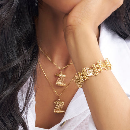6 prayer scroll bracelet (18k gold)