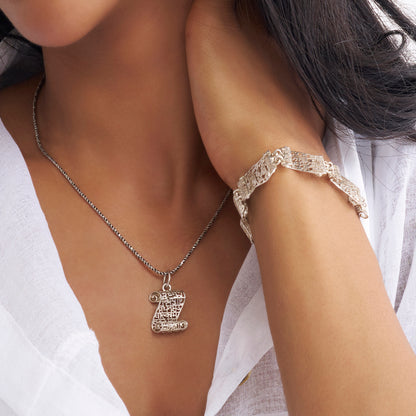 Maha Mrityunjaya Mantra Scroll (pendant-Silver)