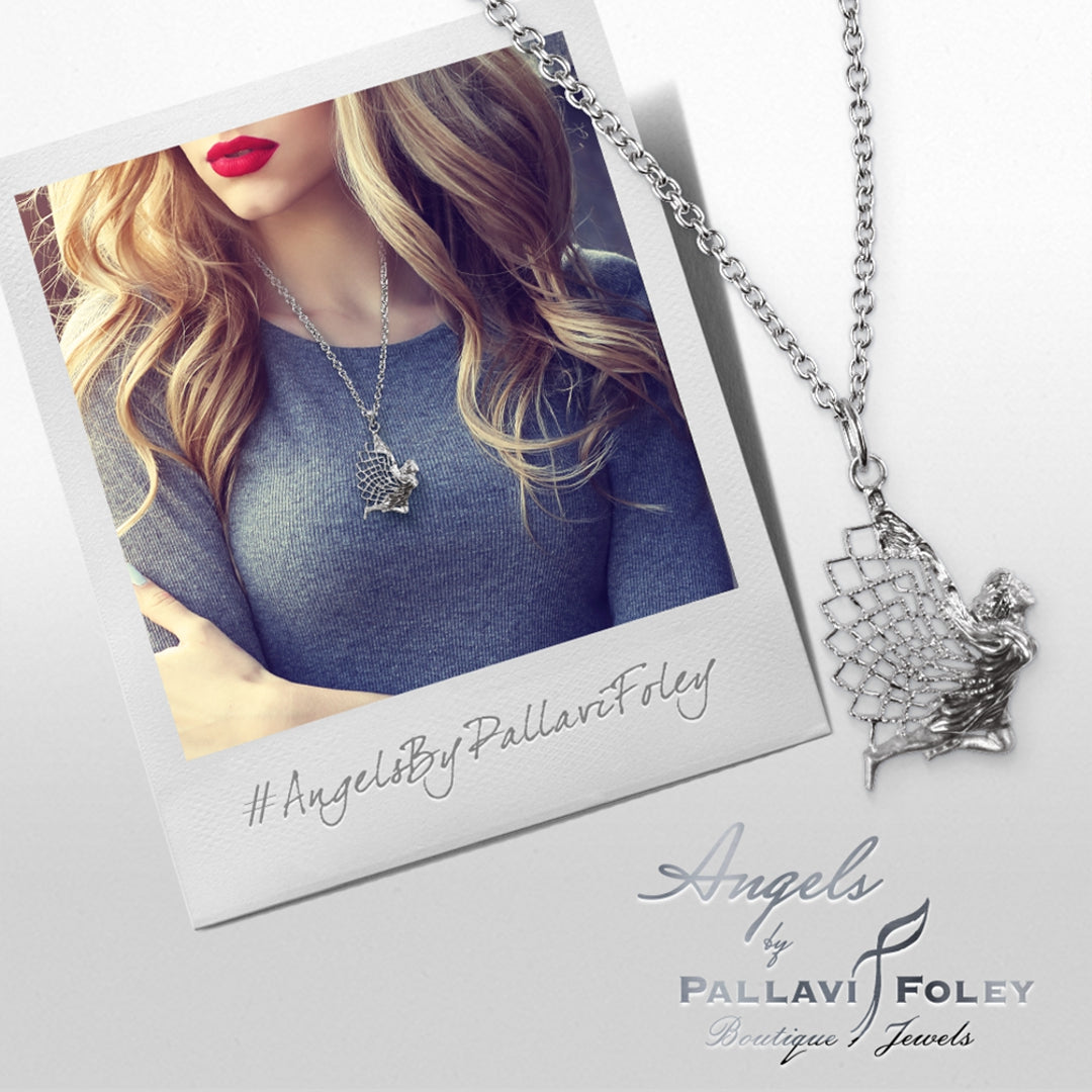 Angel locket inspired by Arch Angel Ariel (Silver-Pendant)