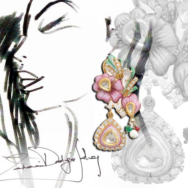 Pink Rose Earring