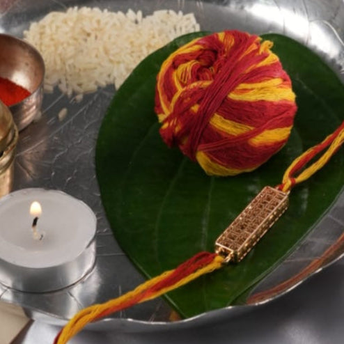 Rakhi Hanuman Ashtak (cuboid) Gold