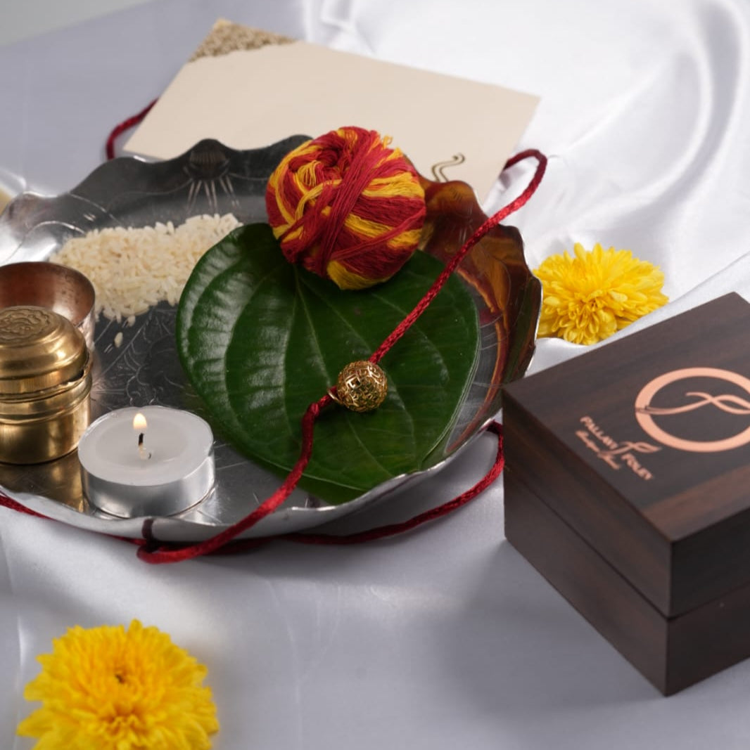 Rakhi Mahamrityunjaya mantra globe shape Silver