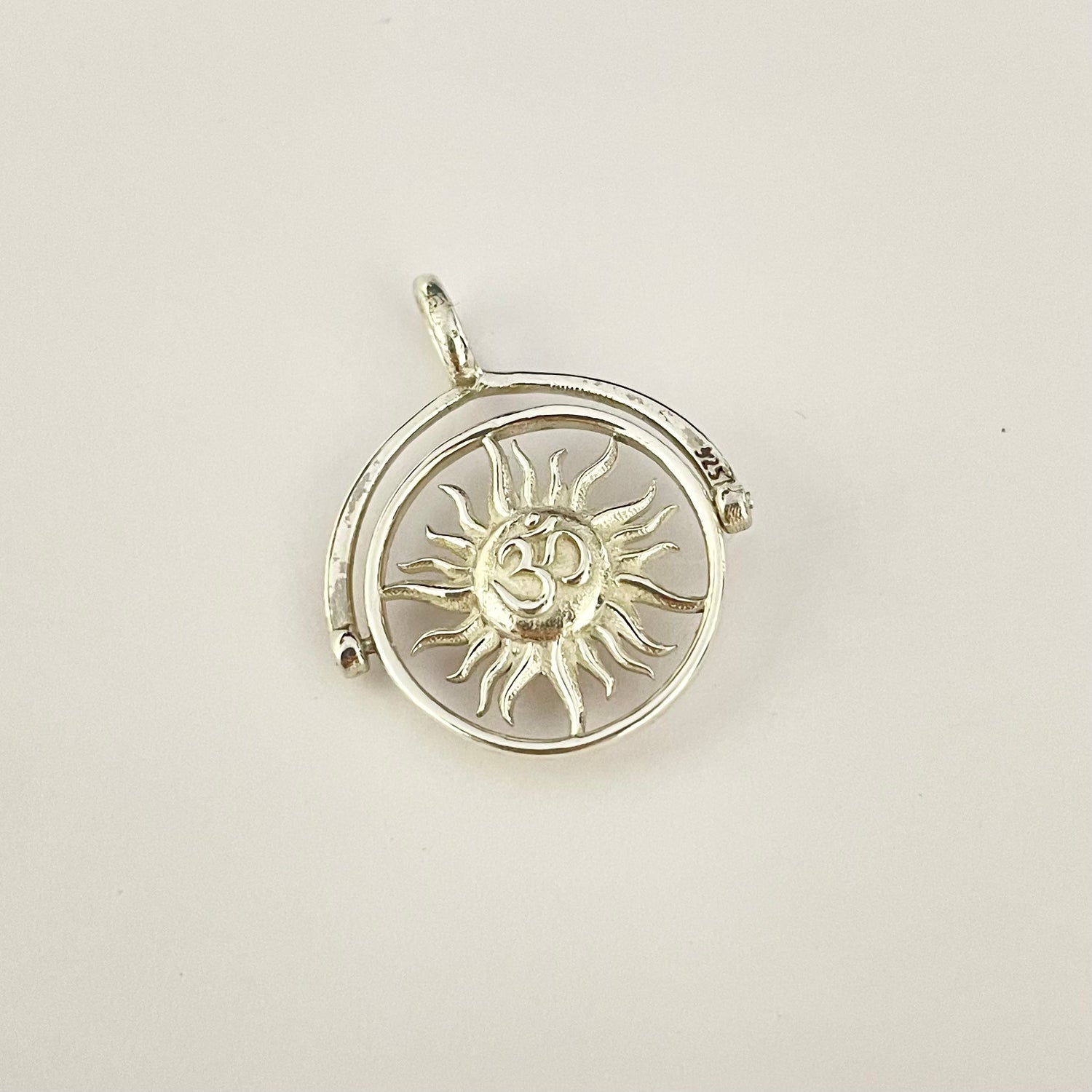 Evil Eye / Om Sun Rotating Pendant (Sterling Silver 925)