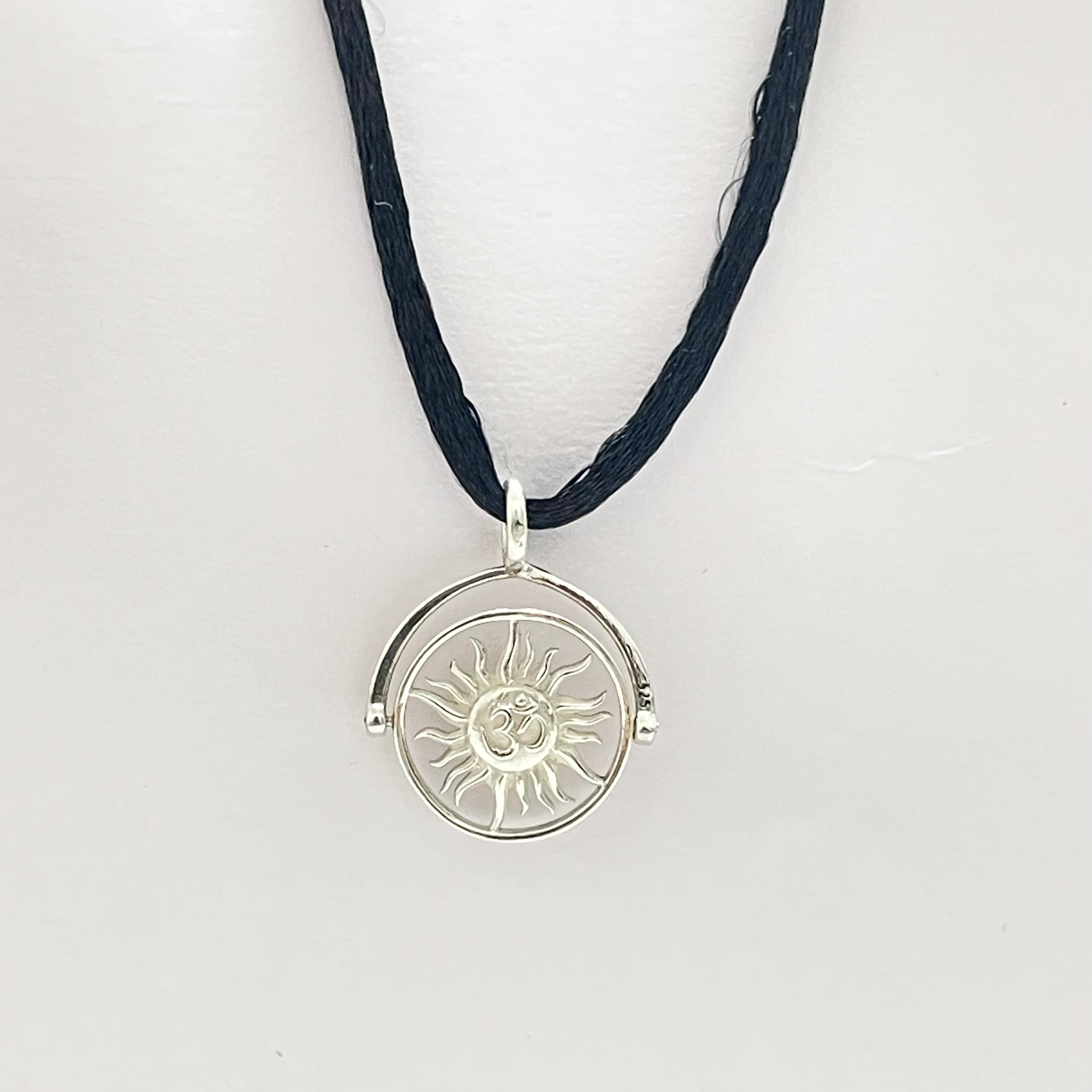 Evil Eye / Om Sun Rotating Pendant (Sterling Silver 925)
