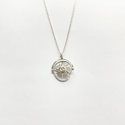 Evil Eye / Om Sun Rotating Pendant (Sterling Silver 925)