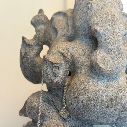 Ganesh Mantra Cube Pendant (925 Sterling Silver) (vakratuṇḍa prayer)