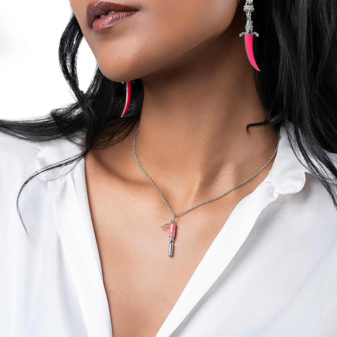 Whistle Pendant (Sterling Silver 925 - Hot Pink)