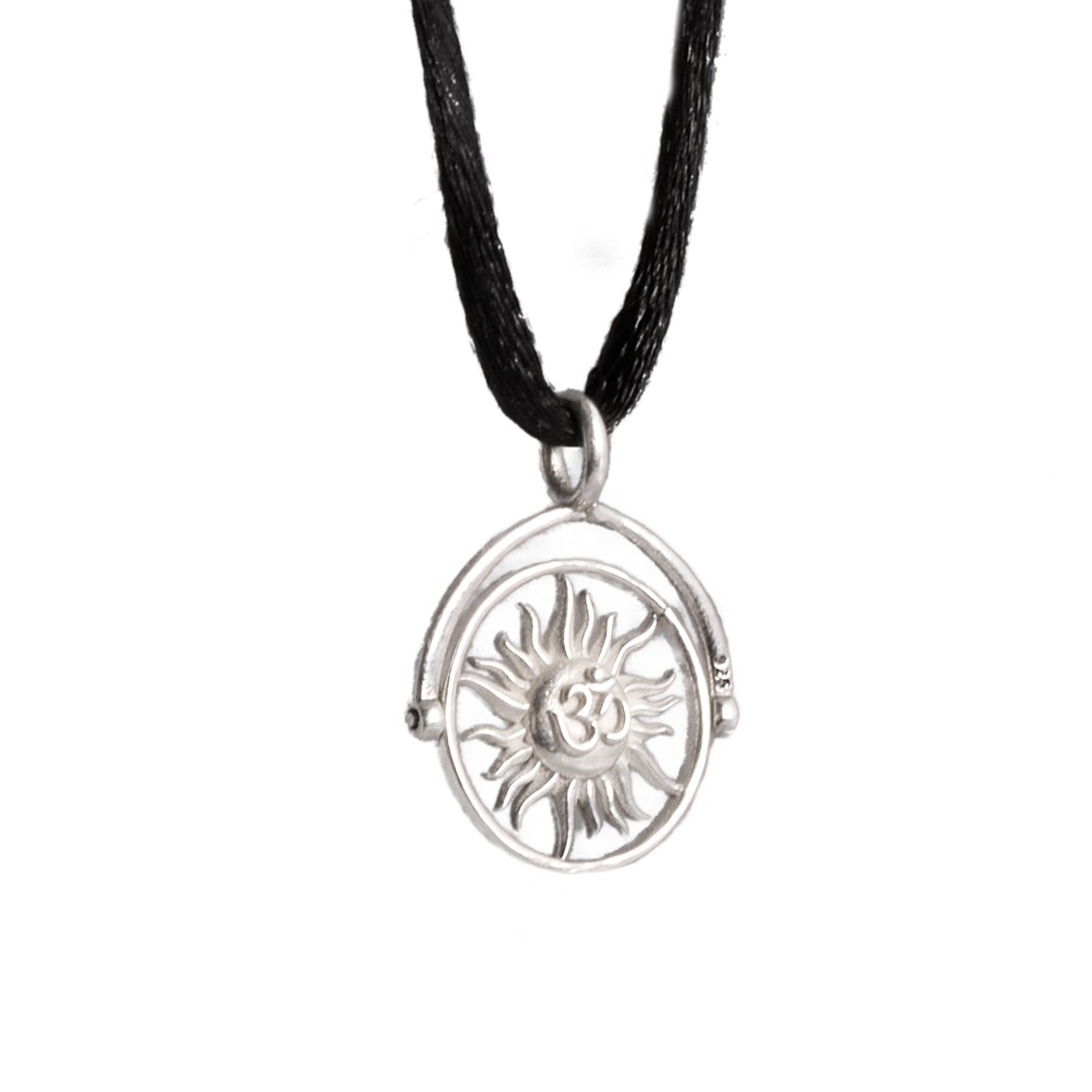 Evil Eye / Om Sun Rotating Pendant (Sterling Silver 925)