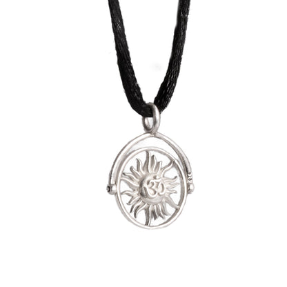 Evil Eye / Om Sun Rotating Pendant (Sterling Silver 925)