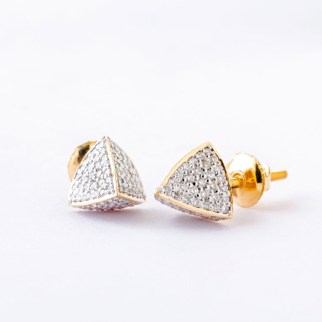 3 Space Collection Ear Studs (Gold &amp; Diamond - 18kt)