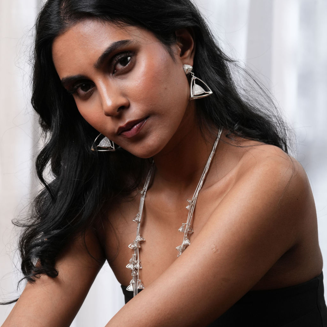 3 Space Galactic Halo Drop Earrings (925 Sterling Silver)