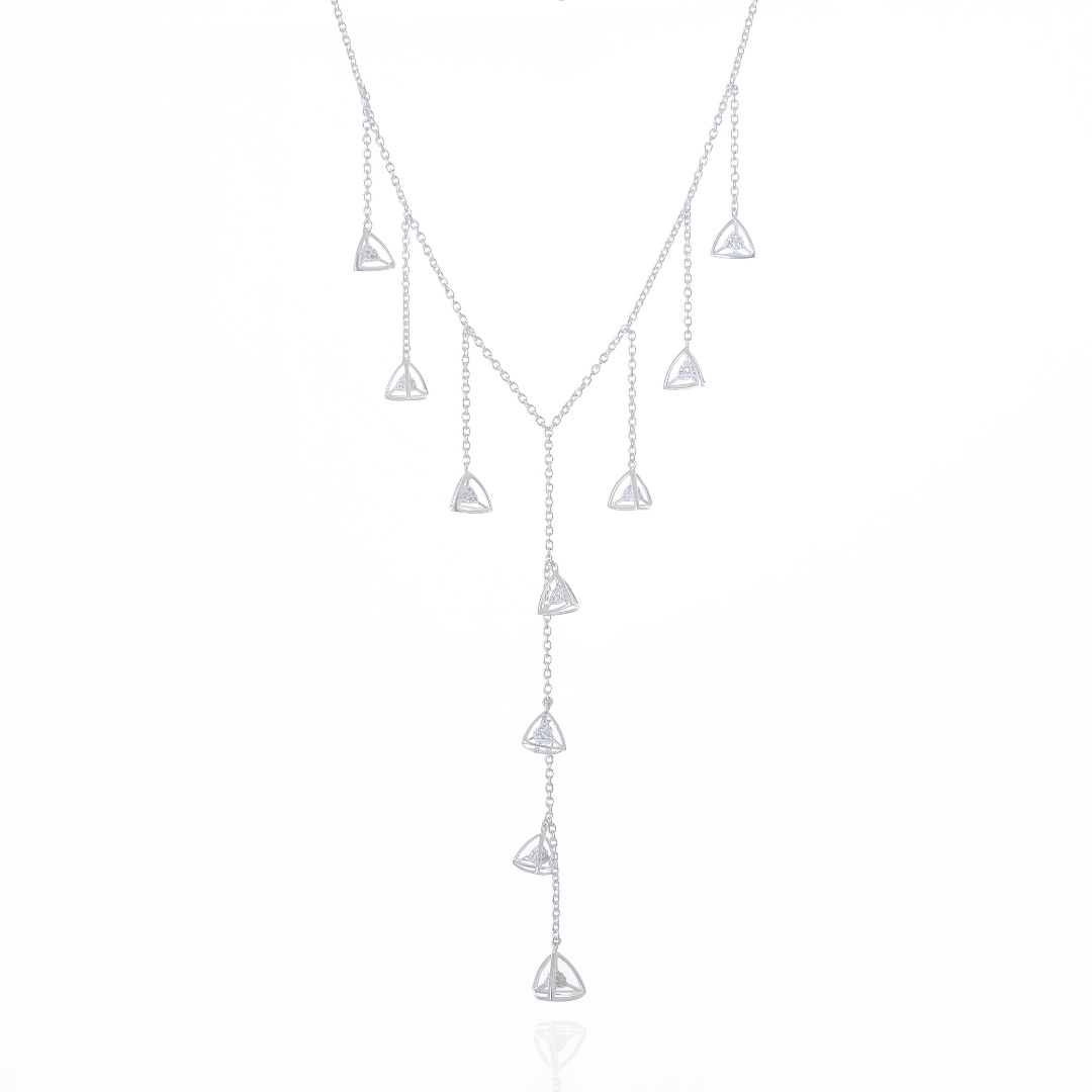3 Space Drizzle Necklace (925 Sterling Silver)