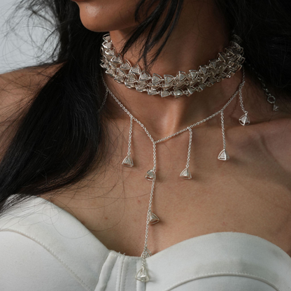 3 Space Drizzle Necklace (925 Sterling Silver)