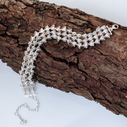 3 Space Frost Choker Necklace (925 Sterling Silver)