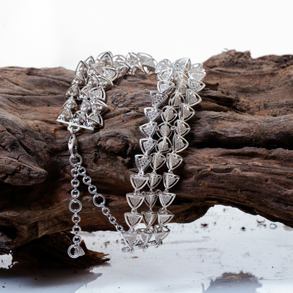 3 Space Frost Choker Necklace (925 Sterling Silver)