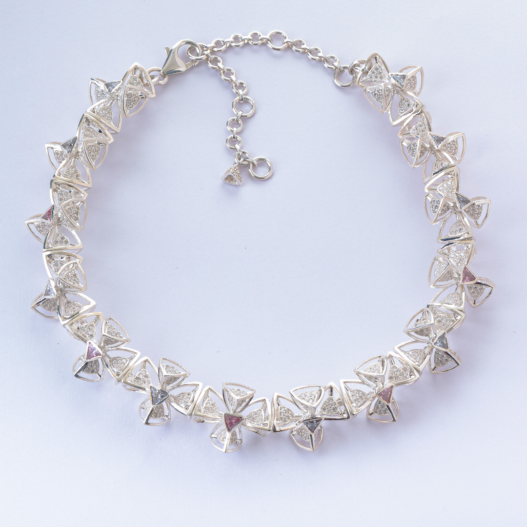 3 Space Glacier Bloom Necklace (925 Sterling Silver)