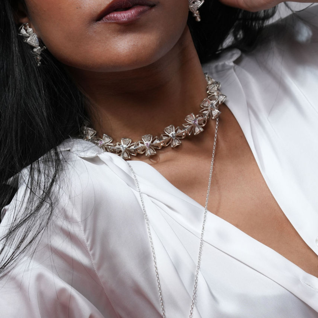 3 Space Glacier Bloom Necklace (925 Sterling Silver)