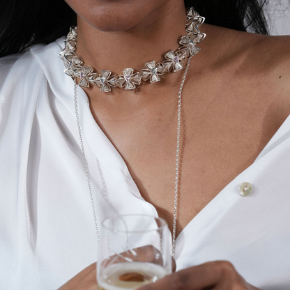 3 Space Glacier Bloom Necklace (925 Sterling Silver)