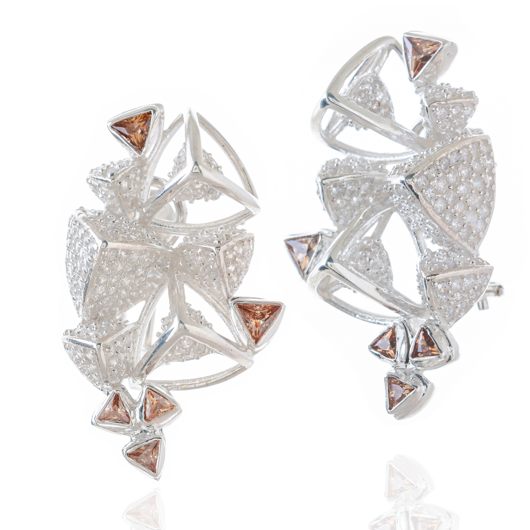 3 Space Glacier Shard Earrings (925 Sterling Silver)