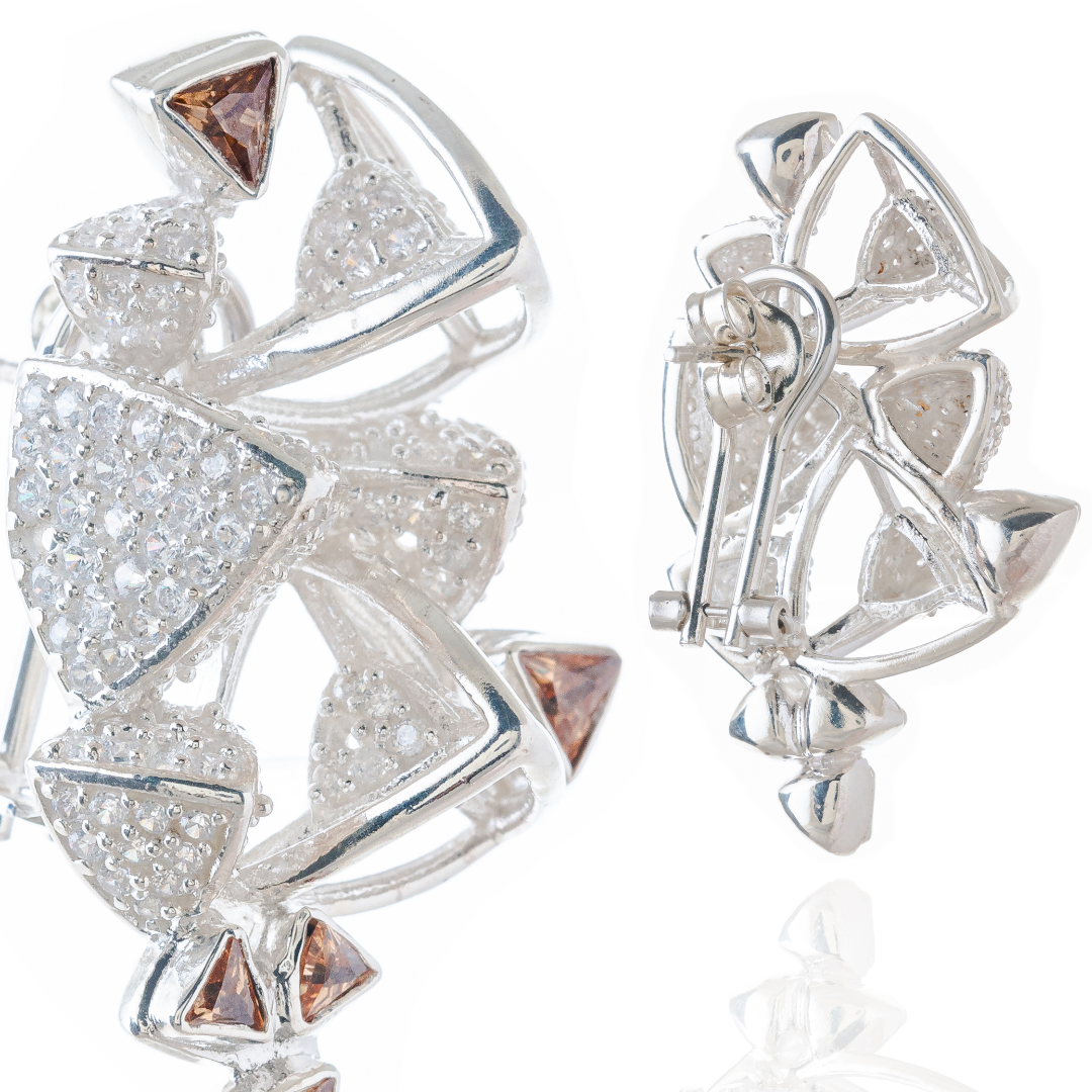 3 Space Glacier Shard Earrings (925 Sterling Silver)