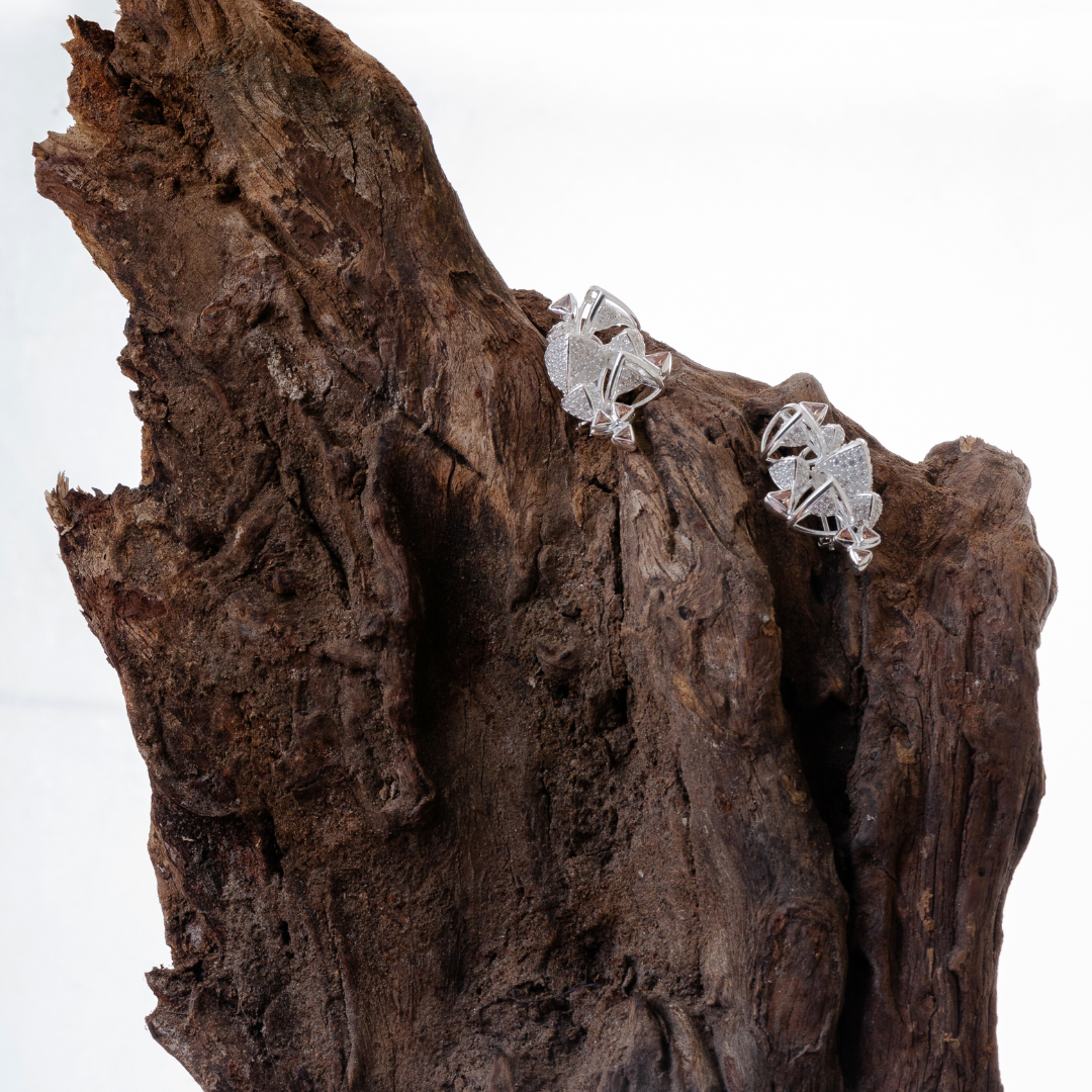 3 Space Glacier Shard Earrings (925 Sterling Silver)