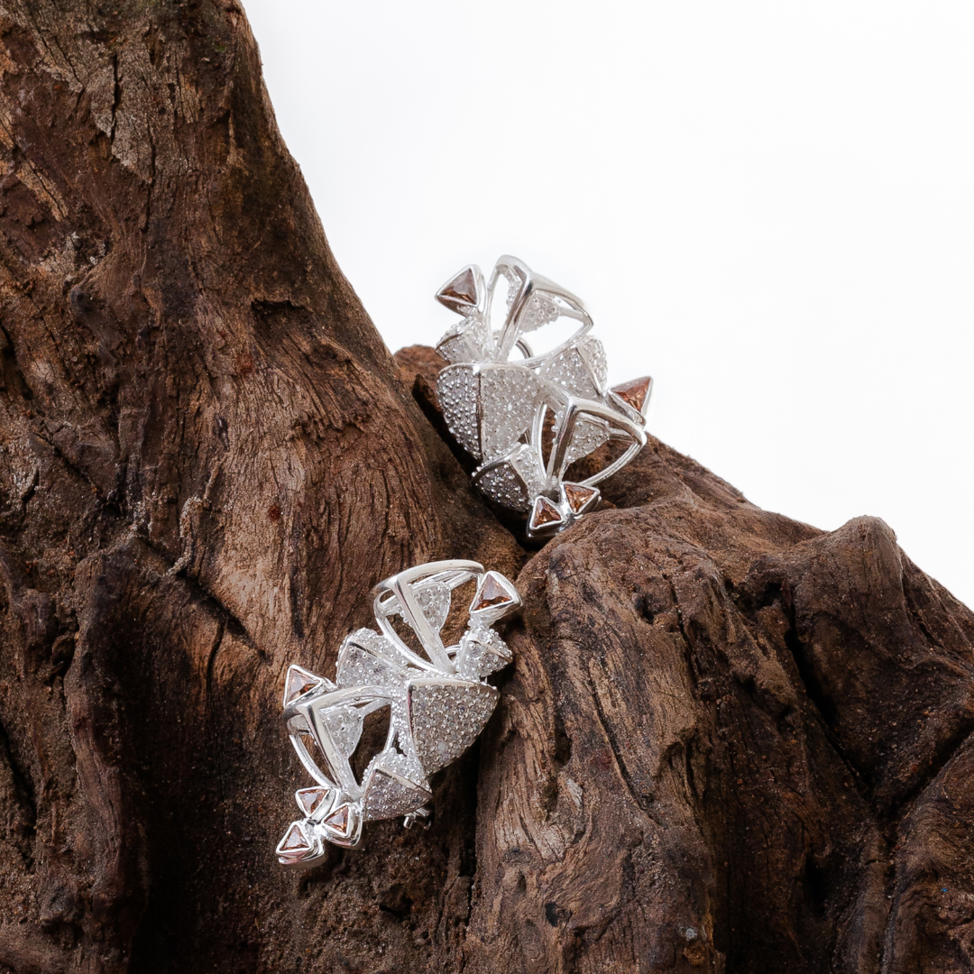 3 Space Glacier Shard Earrings (925 Sterling Silver)