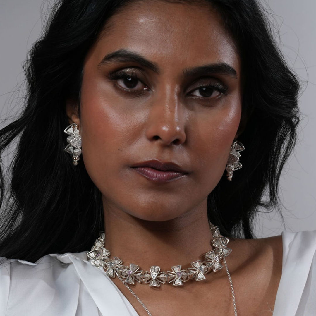 3 Space Glacier Shard Earrings (925 Sterling Silver)