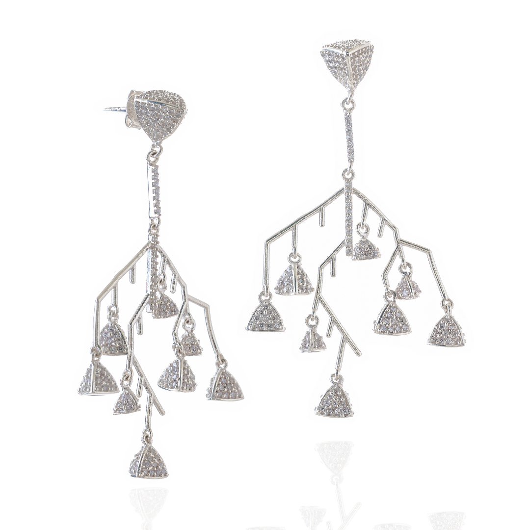 3 Space Branch Earrings (925 Sterling Silver)