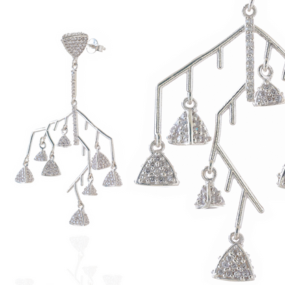 3 Space Branch Earrings (925 Sterling Silver)