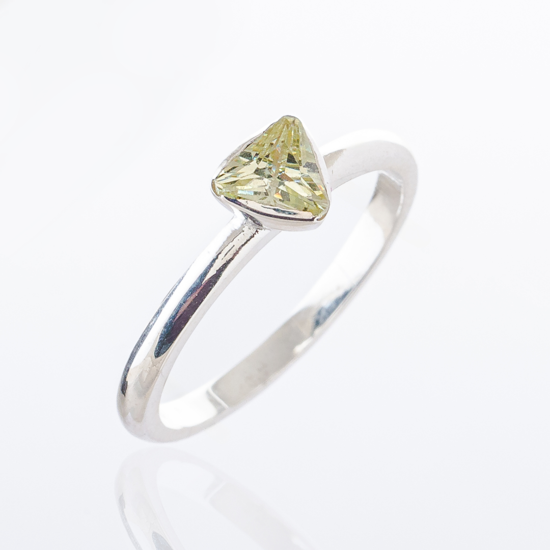 3 Space Blush Spark Ring (925 Sterling Silver) Size - US 6.5