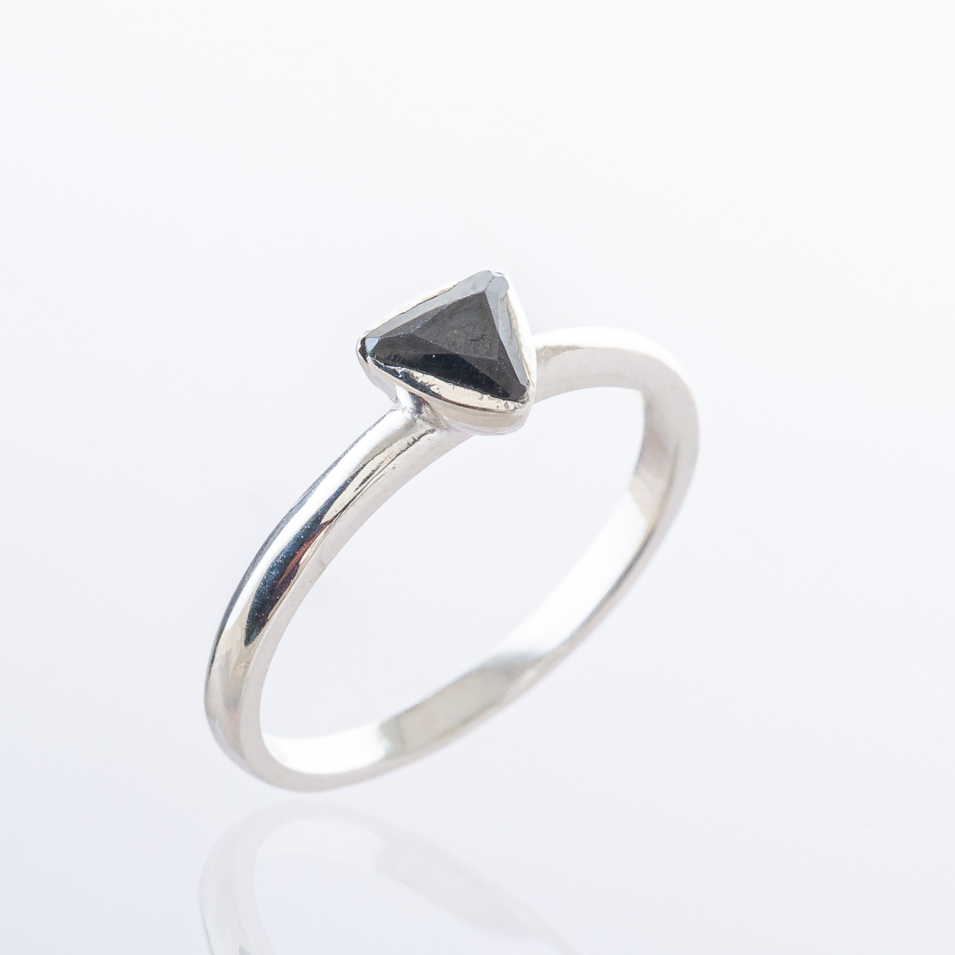 3 Space Blush Spark Ring (925 Sterling Silver) Size - US 6.5