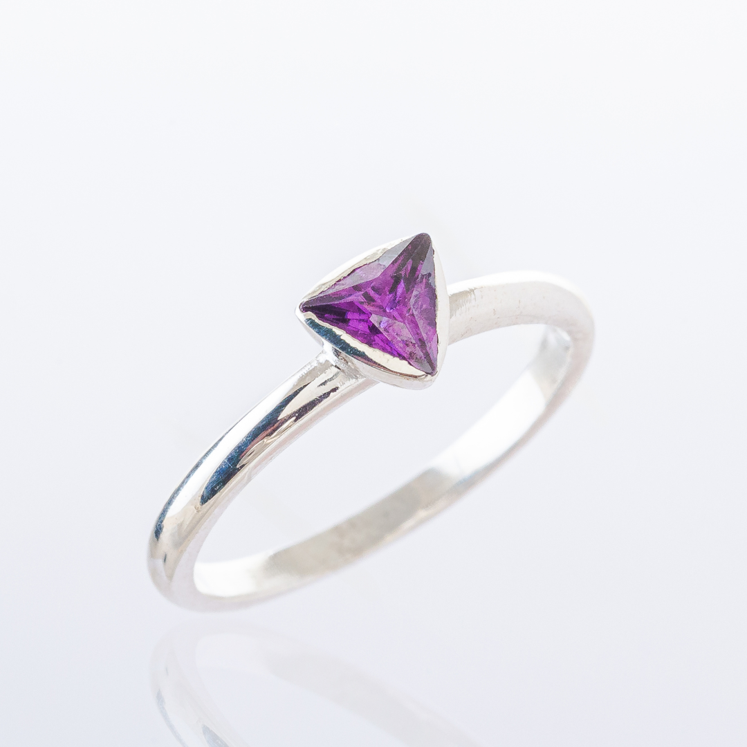 3 Space Blush Spark Ring (925 Sterling Silver) Size - US 6.5