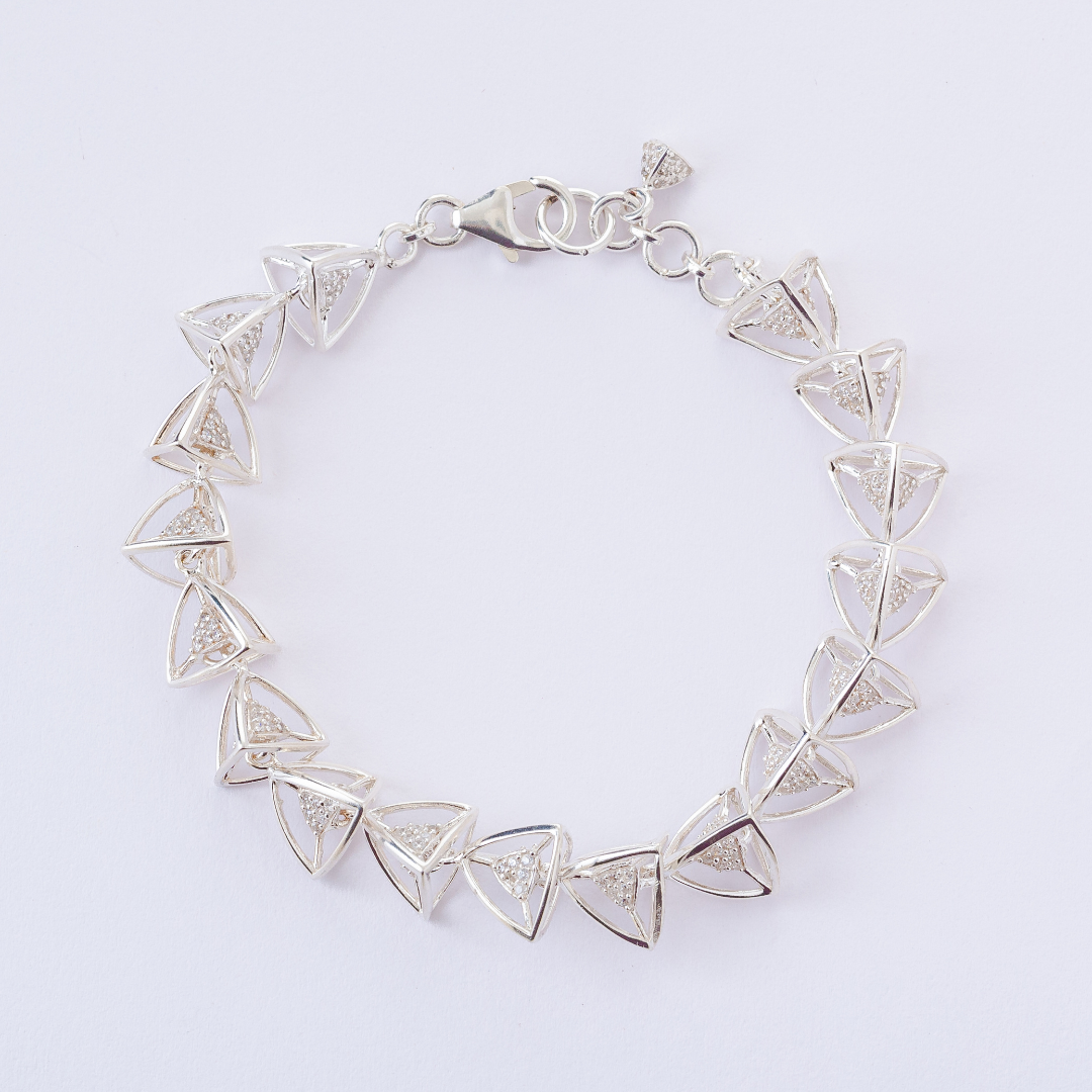 3 Space Trinity-Trail Bracelet (925 Sterling Silver)