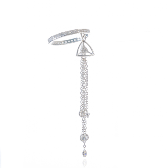 3 Space Snow Fall Ring (925 Sterling Silver)