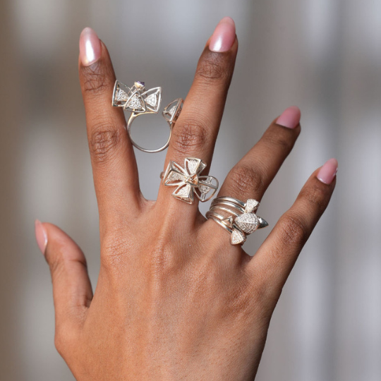 3 Space Frost Ring (925 Sterling Silver)
