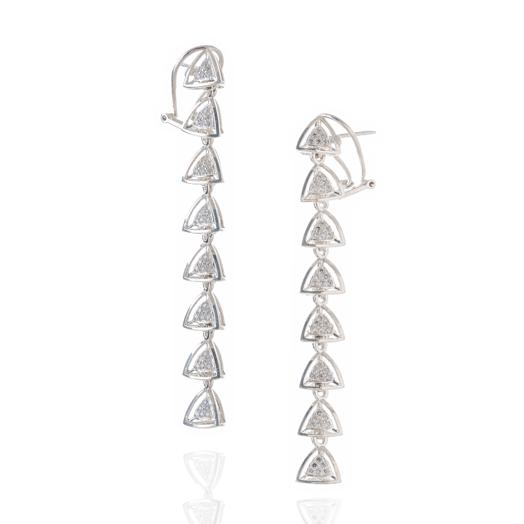 3 Space Cascade Earrings (925 Sterling Silver)